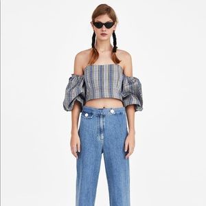 Zara checked crop top